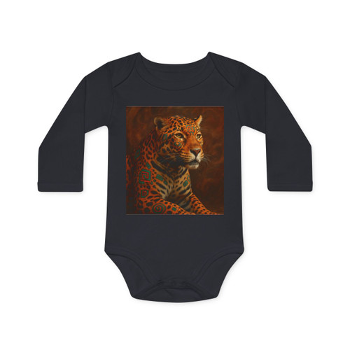 Jaguar Spirit Guardian - Baby Long-Sleeve Organic Bodysuit