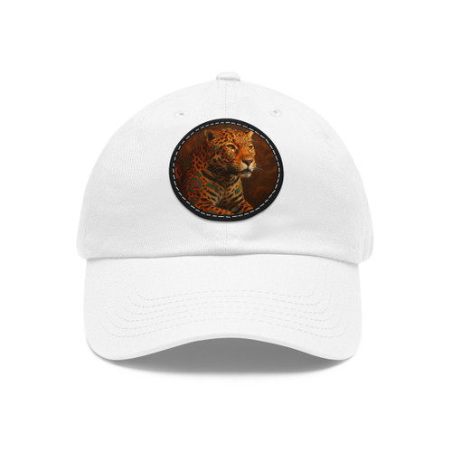 Jaguar Spirit Guardian - Dad Hat with Leather Patch (Round)
