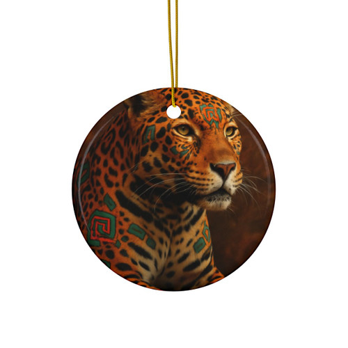 Jaguar Spirit Guardian - Decorative Ceramic Ornaments, Double-Sided (1pc, 3pcs, 5pcs, 10pcs)