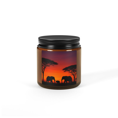 Savanna Sunset Serenade - Scented Soy Candle (Multi-Size, Amber Jar)