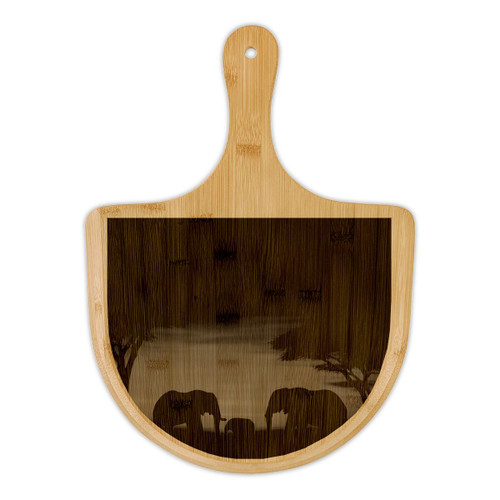 Savanna Sunset Serenade - Bamboo Pizza Board (Engraving)
