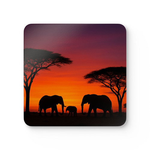Savanna Sunset Serenade - Corkwood Coaster Set