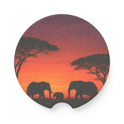 Savanna Sunset Serenade - Soapstone Car Coaster