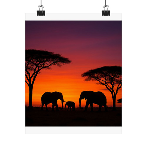 Savanna Sunset Serenade - Matte Vertical Posters