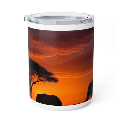 Savanna Sunset Serenade - Insulated Coffee Mug, 10oz 