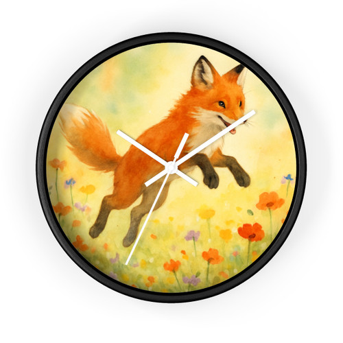 Whimsical Fox Dreams - Wall Clock