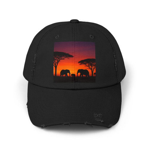 Savanna Sunset Serenade - Unisex Distressed Cap