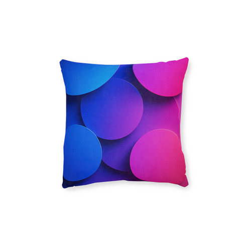 Radiant Circle Harmony - Square Pillow - Pink Back