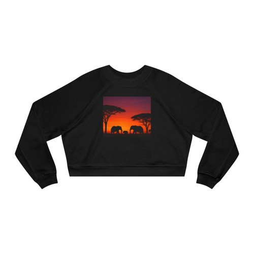 Savanna Sunset Serenade - Women's Cropped Fleece Pullover