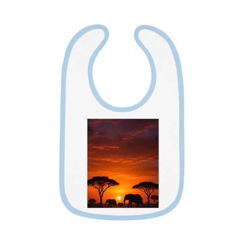 Savanna Sunset Serenade - Baby Contrast Trim Jersey Bib