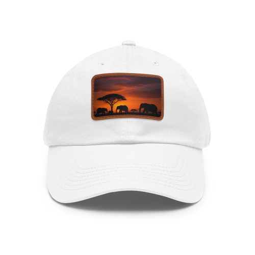 Savanna Sunset Serenade - Dad Hat with Leather Patch (Rectangle)
