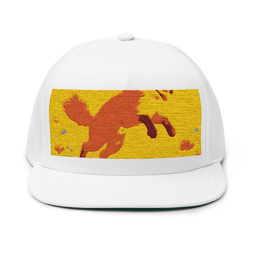 Whimsical Fox Dreams - Flat Bill Cap (Embroidery)
