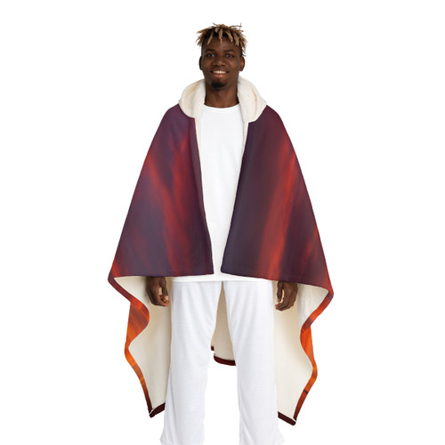 Skyward Journey - Hooded Sherpa Fleece Blanket