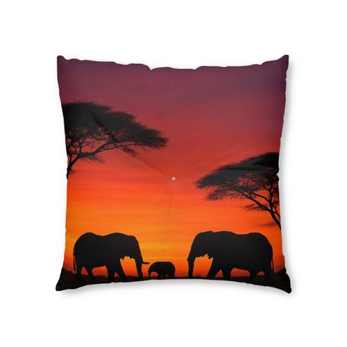 Savanna Sunset Serenade - Tufted Floor Pillow, Square