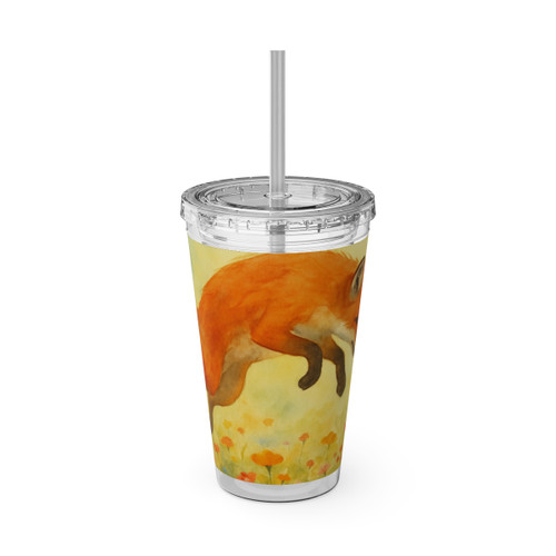 Whimsical Fox Dreams - Sunsplash Tumbler with Straw, 16oz
