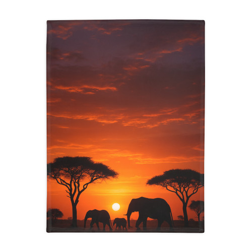 Savanna Sunset Serenade - Plush Fleece Blanket