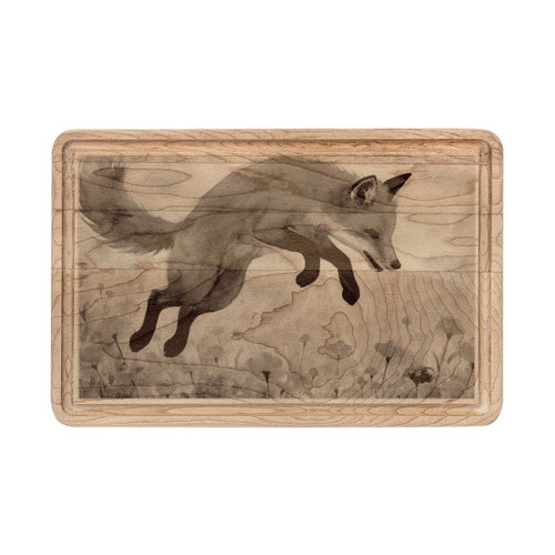 Whimsical Fox Dreams - Wooden Cutting Board (Engraving)