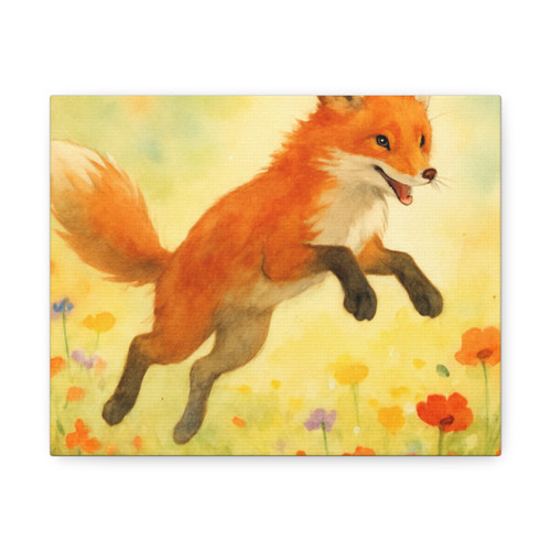 Whimsical Fox Dreams - Stretched Canvas