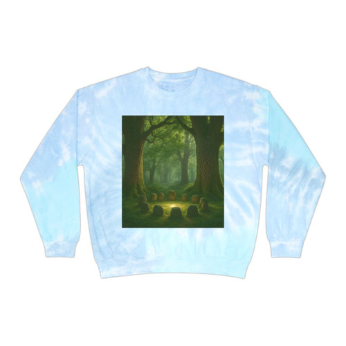 Mystical Celtic Grove - Unisex Tie-Dye Sweatshirt
