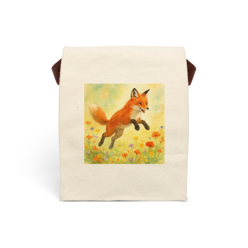 Whimsical Fox Dreams - Canvas Lunch Bag With Strap