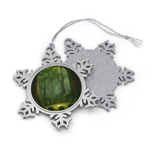 Mystical Celtic Grove - Pewter Snowflake Ornament