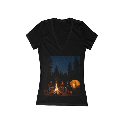 Whispers of Wilderness - Women's Jersey Short Sleeve Deep V-Neck Tee