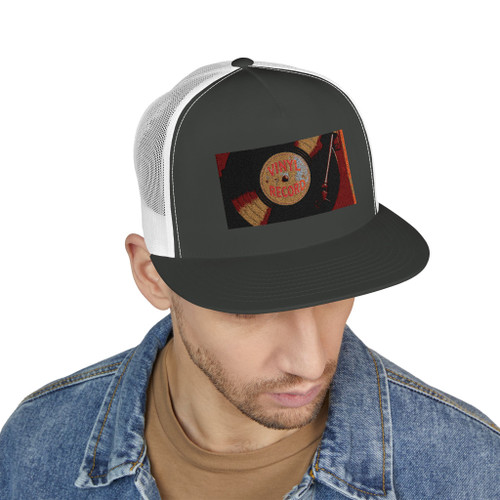 Groovy Vinyl Vibes - 5 Panel Trucker Cap (Embroidery)