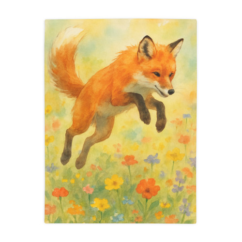 Whimsical Fox Dreams - Plush Fleece Blanket