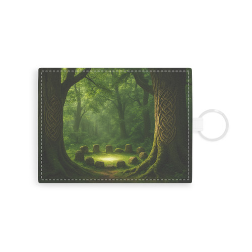 Mystical Celtic Grove - Saffiano Leather Card Holder