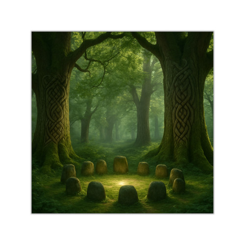 Mystical Celtic Grove - Square Vinyl Stickers
