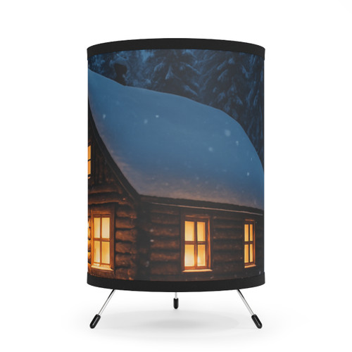 Winter Wonderland Magic - Tripod Lamp with High-Res Printed Shade, US\CA plug