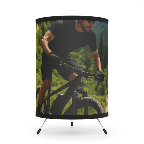 Pedal Power Journey - Tripod Lamp with High-Res Printed Shade, US\CA plug