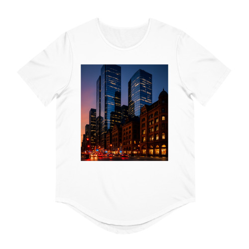 Metropolitan Lights - Men's Jersey Curved Hem Tee