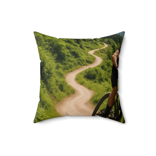Pedal Power Journey - Faux Suede Square Pillow