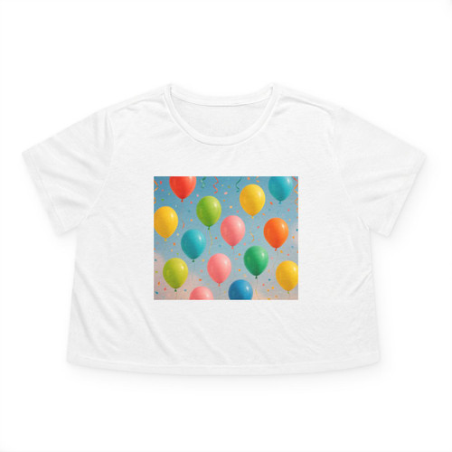 Balloon Wonderland - Women's Flowy Cropped Tee