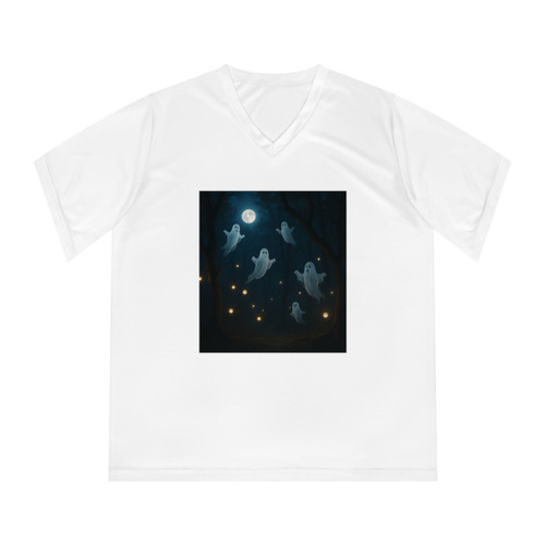 Spooky Forest Night - Women's Performance V-Neck T-Shirt