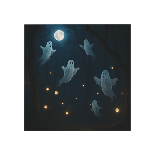 Spooky Forest Night - Square Magnet