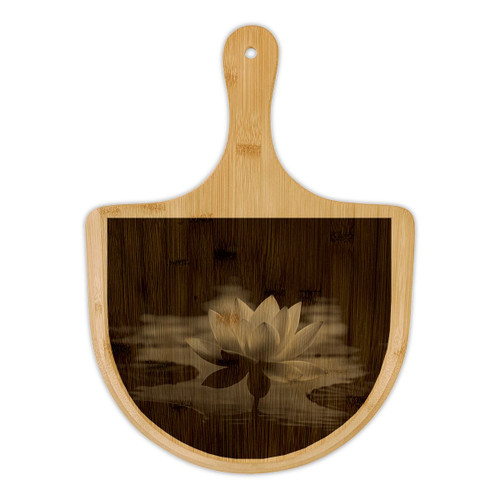Serene Lotus Bliss - Bamboo Pizza Board (Engraving)