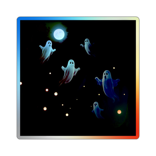 Spooky Forest Night - Holographic Die-cut Stickers