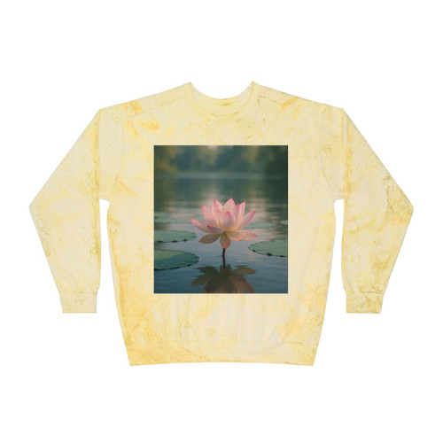 Serene Lotus Bliss - Unisex Color Blast Crewneck Sweatshirt
