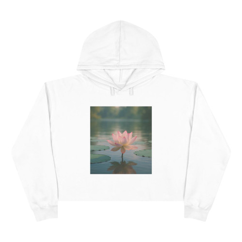 Serene Lotus Bliss - Crop Hoodie