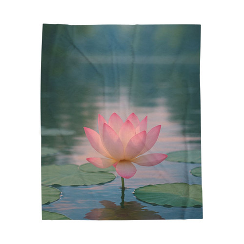 Serene Lotus Bliss - Velveteen Plush Blanket
