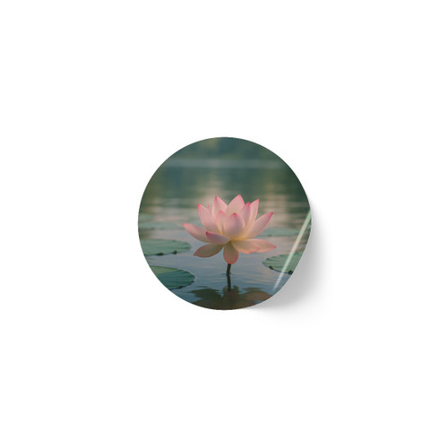 Serene Lotus Bliss - Round Sticker Label Rolls