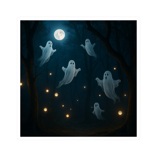 Spooky Forest Night - Vinyl Kiss-Cut Stickers