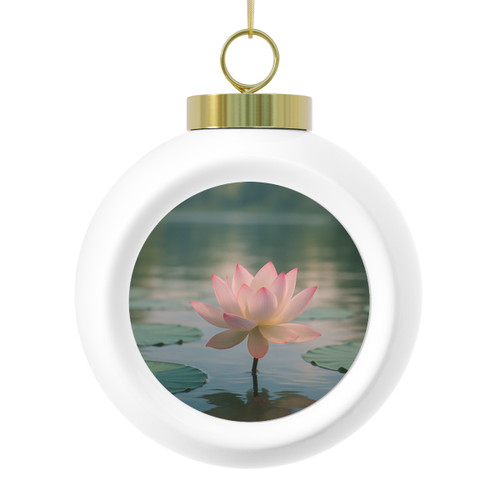 Serene Lotus Bliss - Christmas Ball Ornament