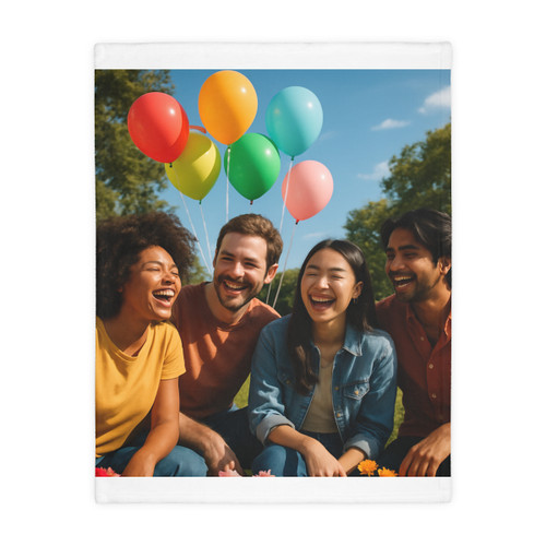 Joyful Connections - Velveteen Microfiber Blanket (Two-sided print)