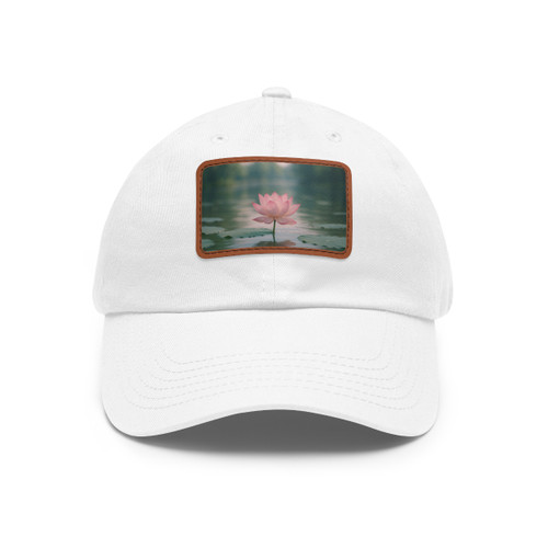 Serene Lotus Bliss - Dad Hat with Leather Patch (Rectangle)