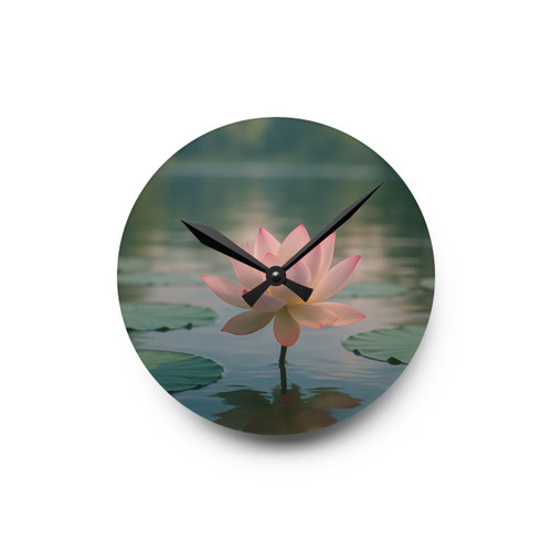 Serene Lotus Bliss - Acrylic Wall Clock