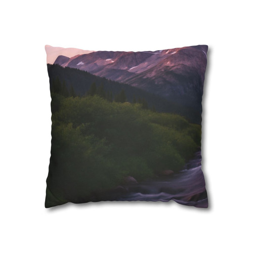 Serene Mountain Retreat - Faux Suede Square Pillowcase