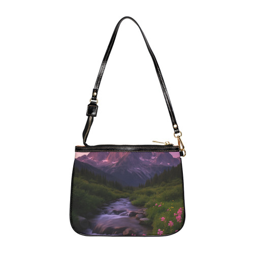 Serene Mountain Retreat - Small Shoulder Bag